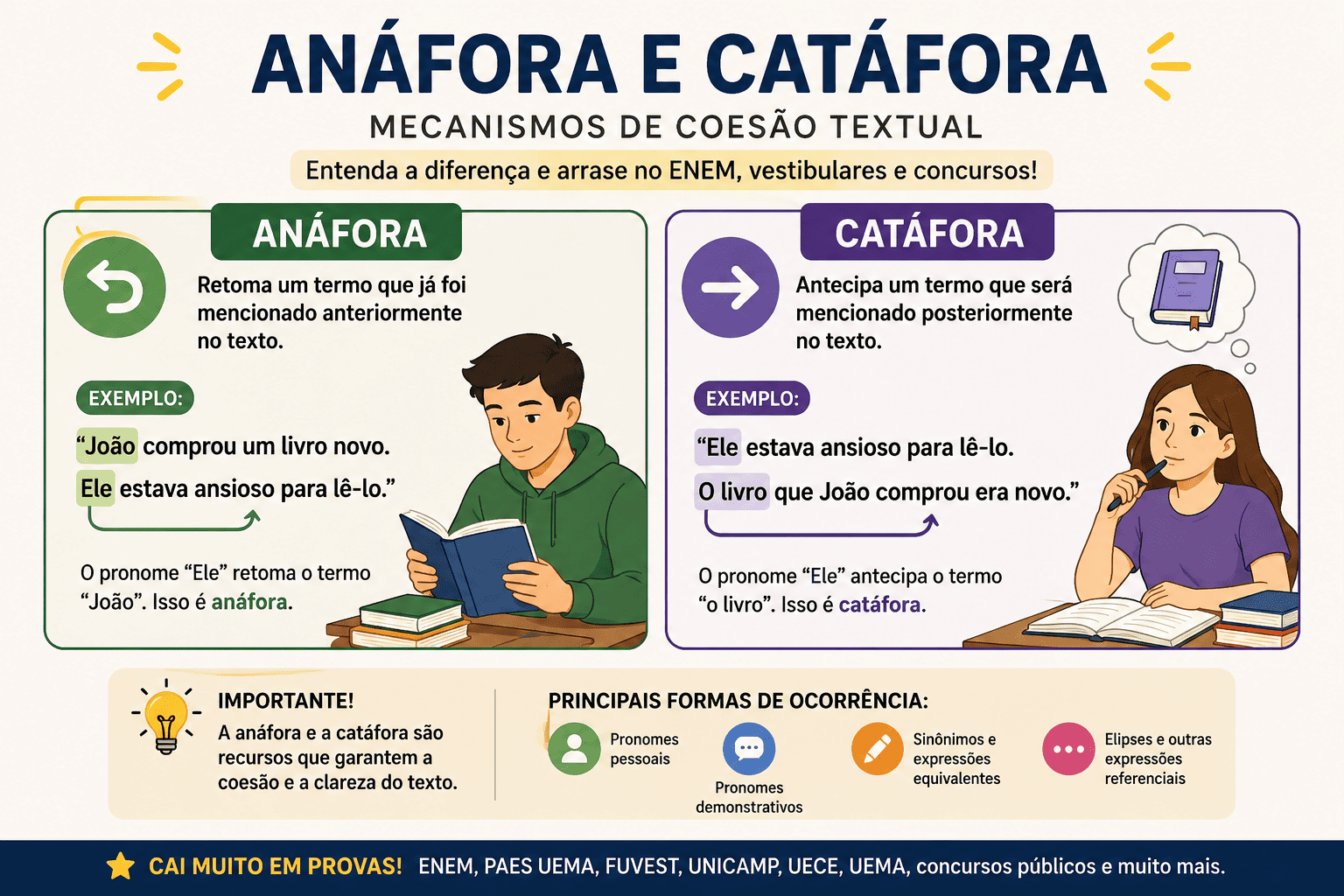Anáfora e Catáfora: o que são, diferenças, exemplos e como identificar
