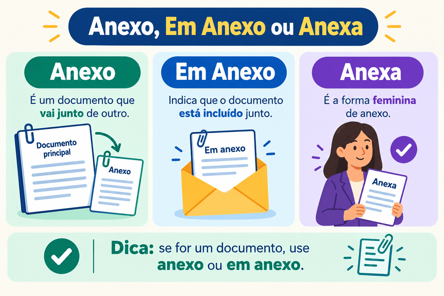 Anexo, Em Anexo ou Anexa: Regras de Concordância e Como Usar