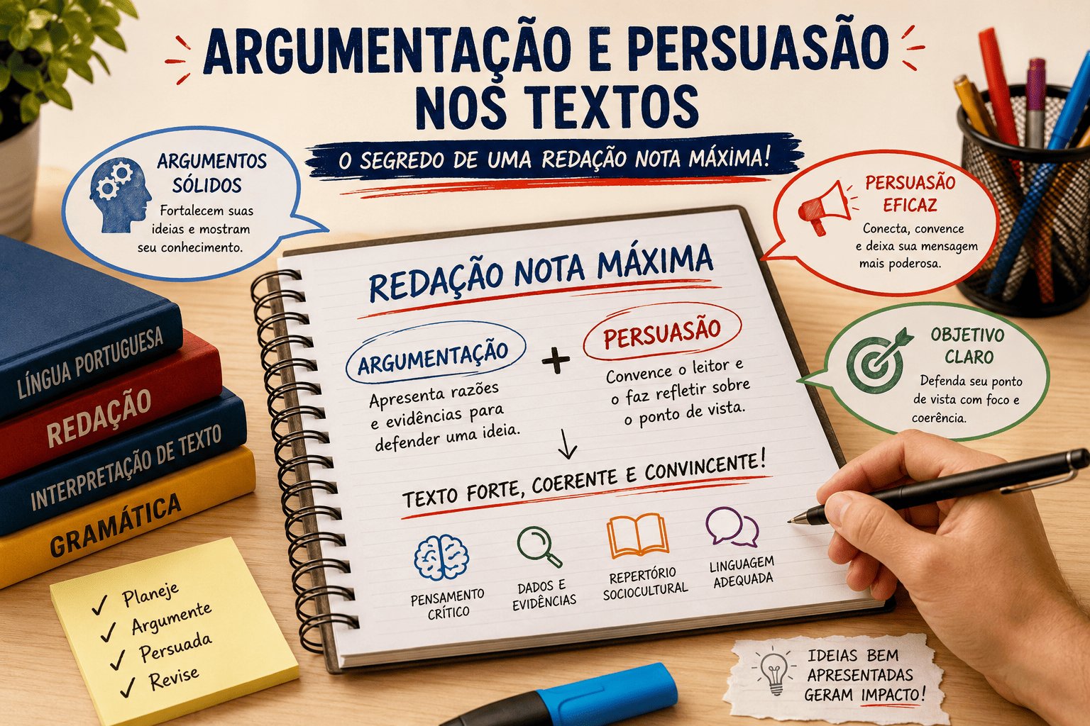 Argumentação e persuasão nos textos para redação