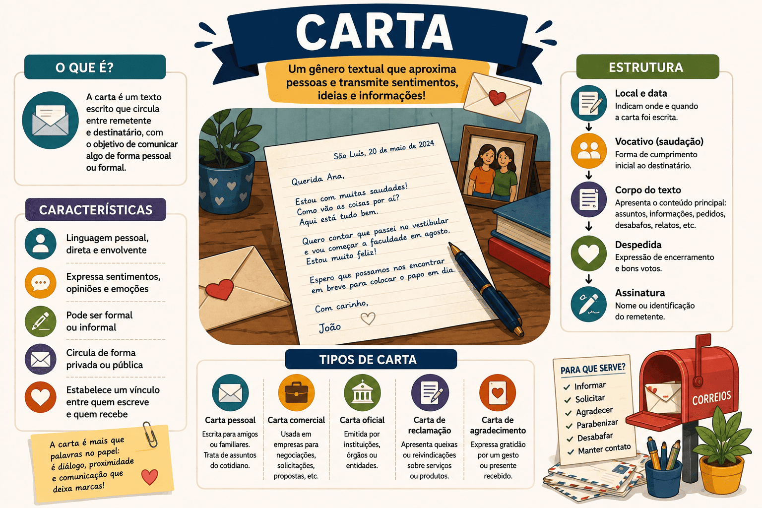 Carta: O que é, Tipos, Estrutura e Dicas para Redação
