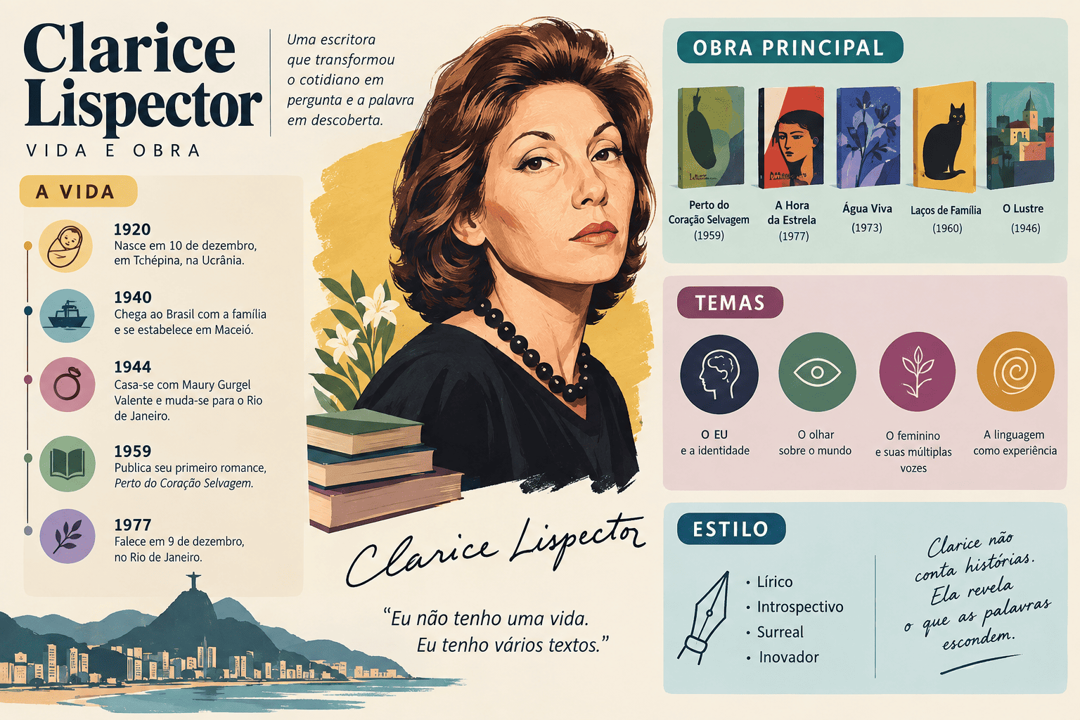 Clarice Lispector: vida, obras e características literárias