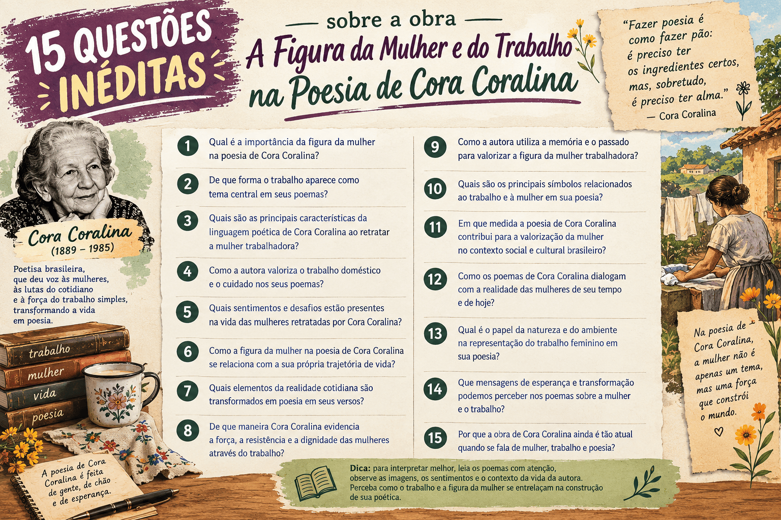 A Figura da Mulher e do Trabalho na Poesia de Cora Coralina para o PAES UEMA