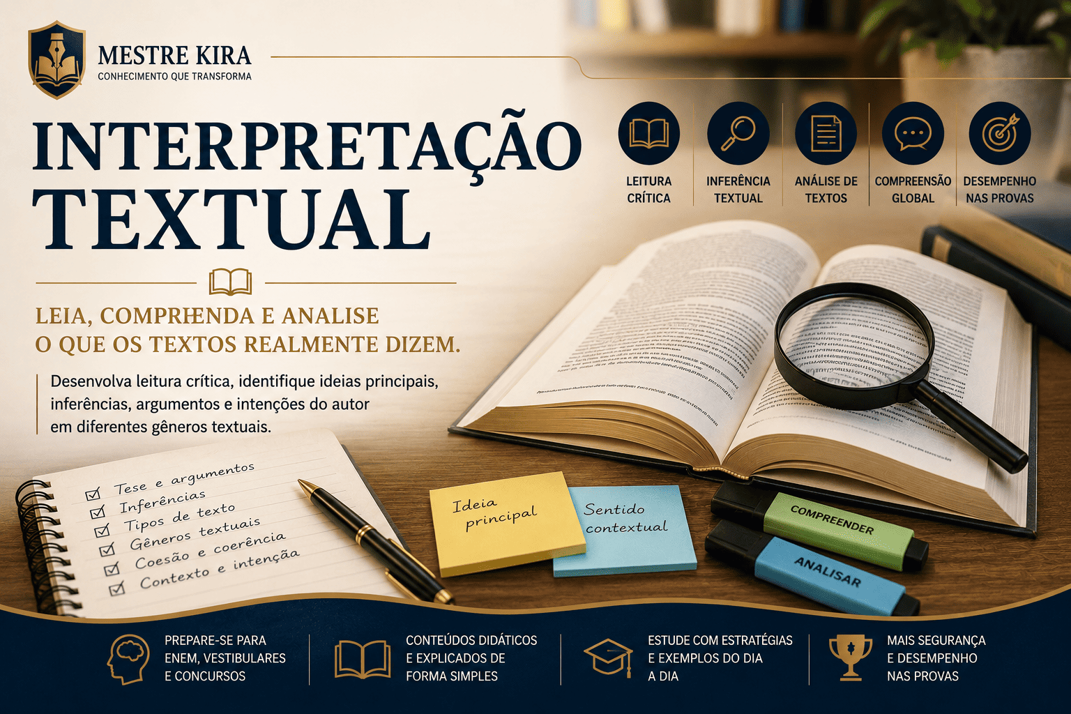 Interpretação textual, leitura crítica e análise de textos