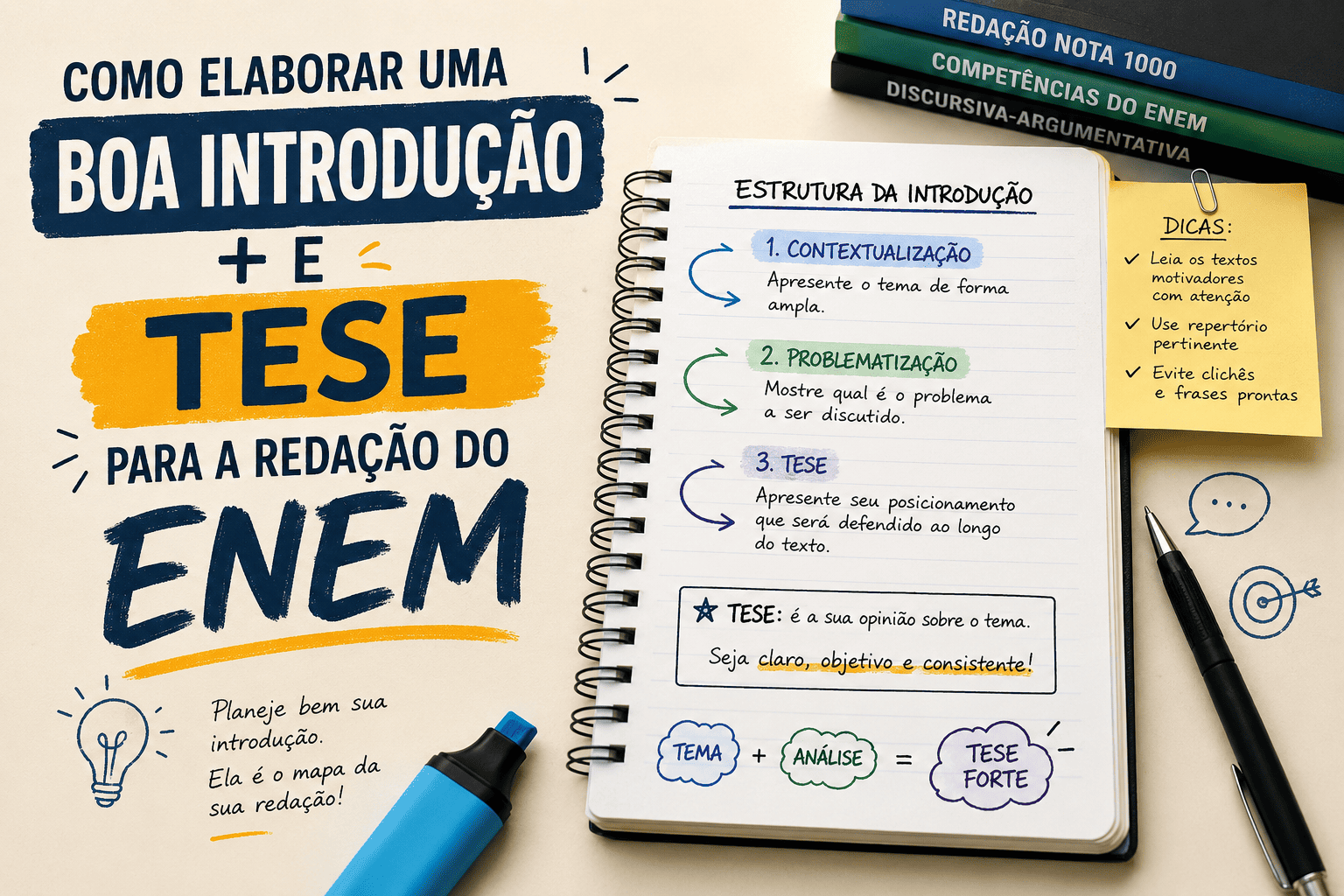 Como elaborar uma boa introdução e tese para a redação do ENEM