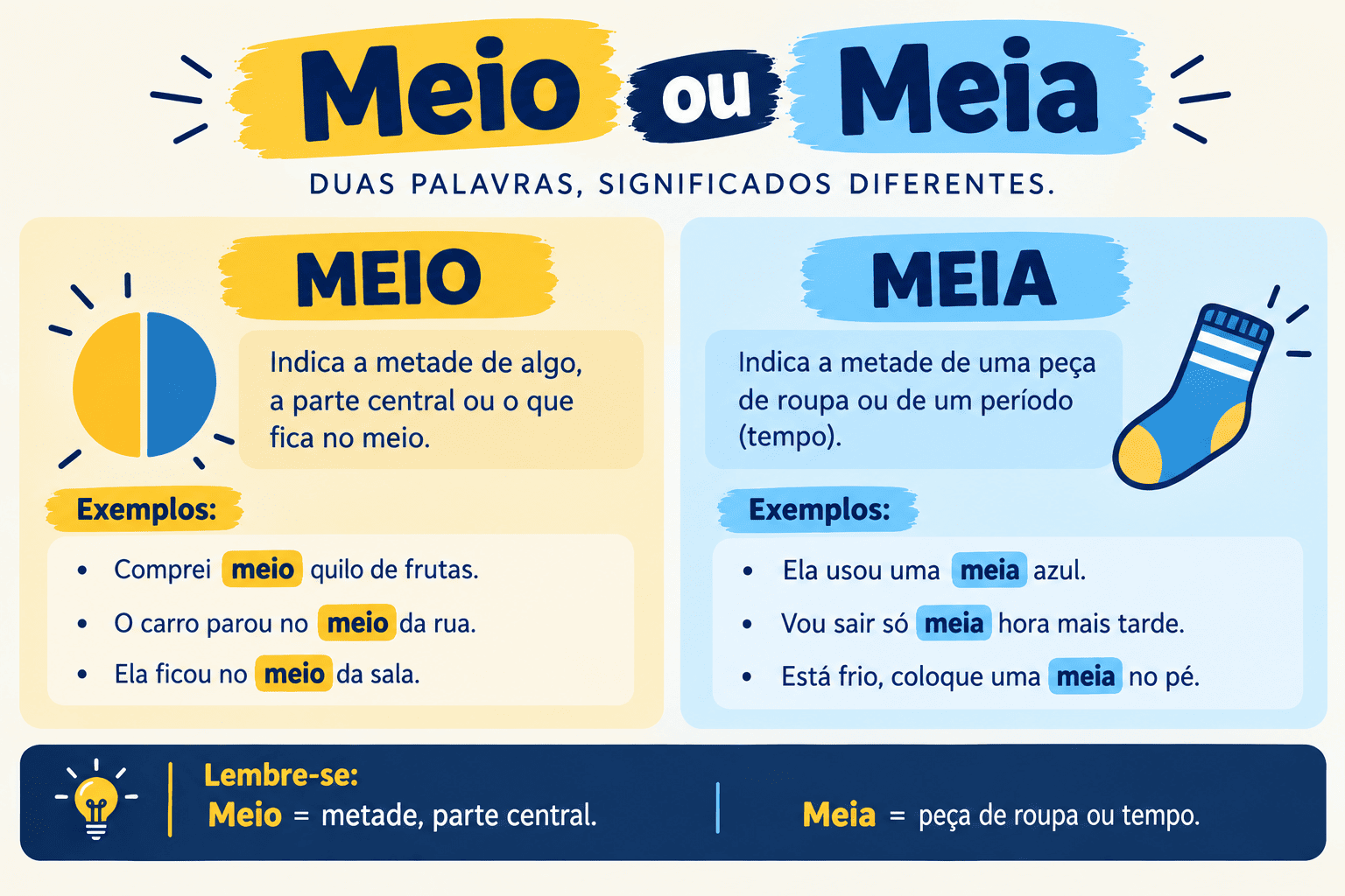 Meio ou Meia: Quando Varia, Regras de Uso e Exemplos