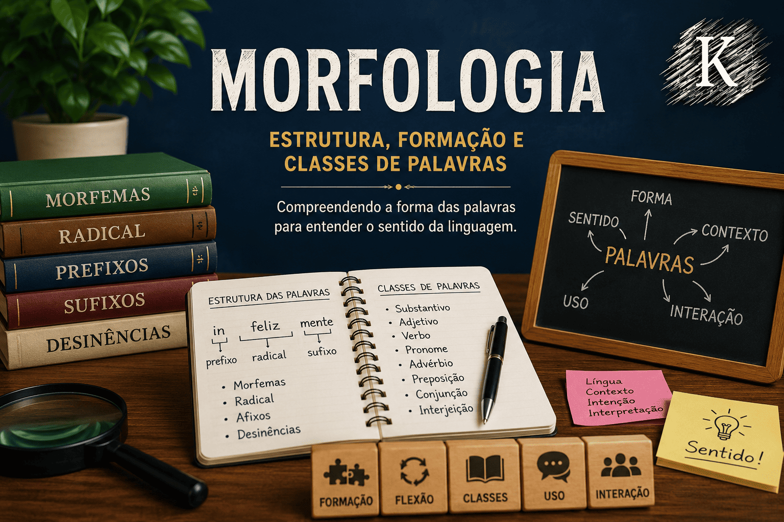 Morfologia da Língua Portuguesa, estrutura das palavras e classes gramaticais