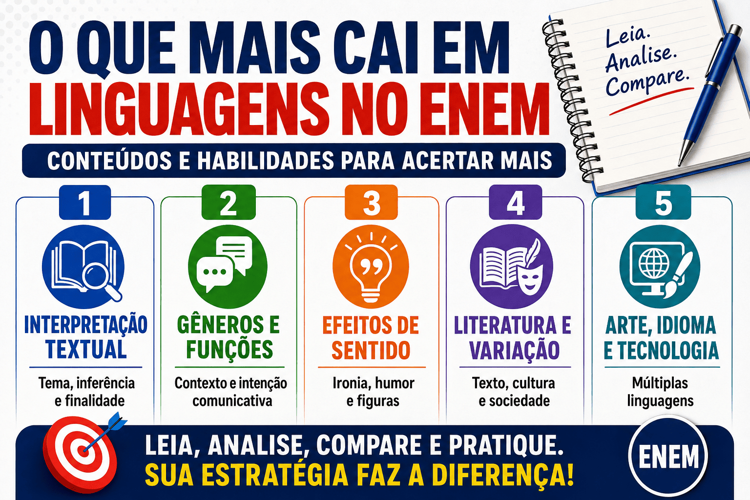 O que mais cai em Linguagens no ENEM