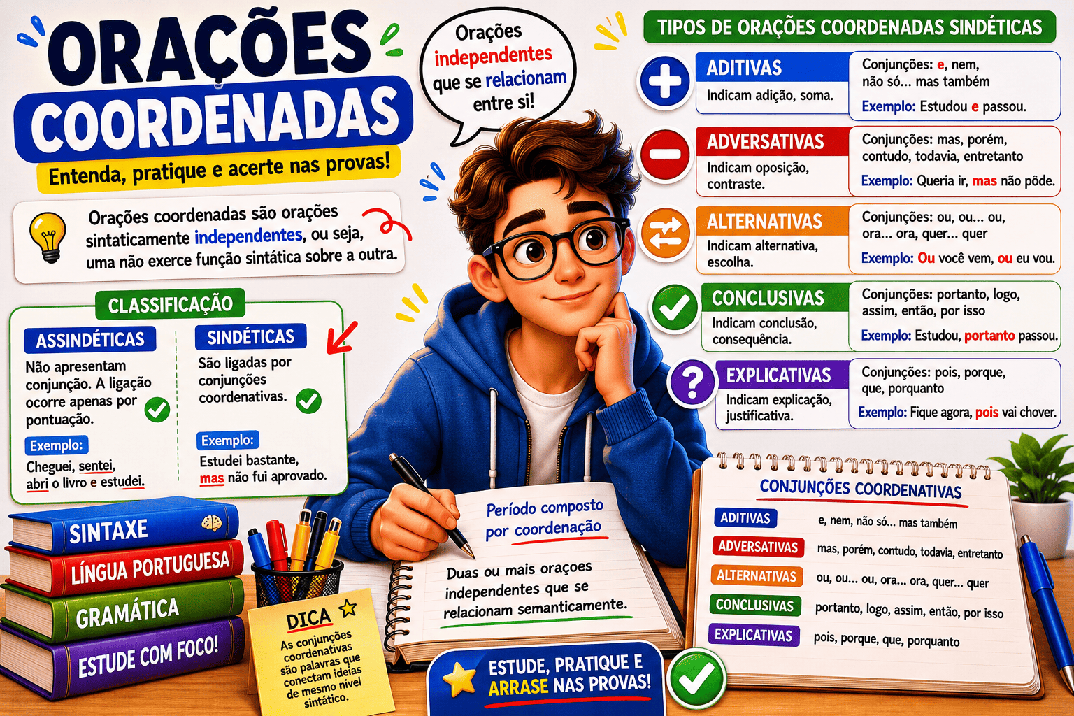 Orações Coordenadas: conceito, tipos, exemplos e quiz