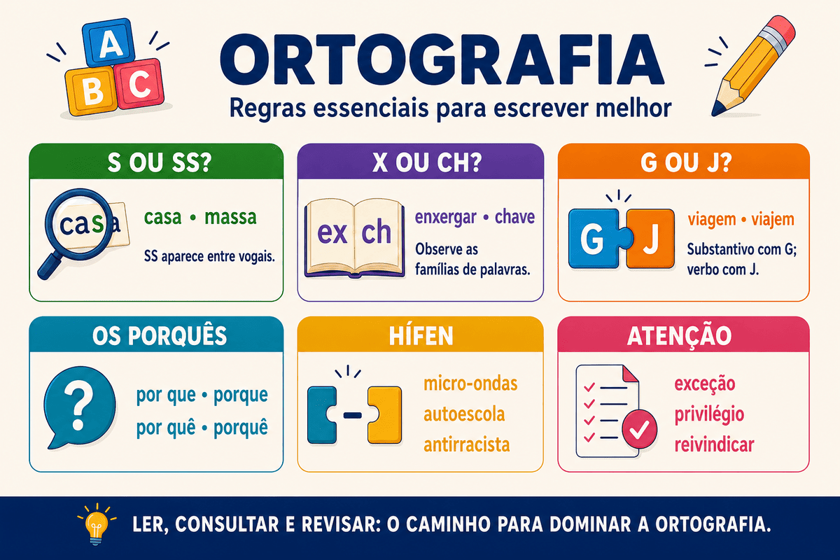 Ortografia: regras, exemplos, exercícios e quiz de Gramática